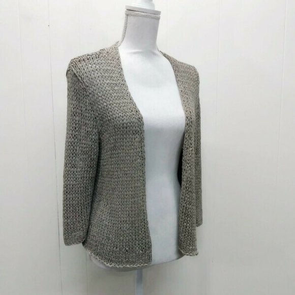 Eileen Fisher Sweaters - Eileen Fisher Woman 1X Gray Knit Short 3/4 Sleeve